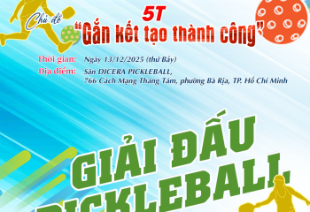 PHÂN BẢNG ĐẤU GIẢI PICKLEBALL DIC 5T – 2025